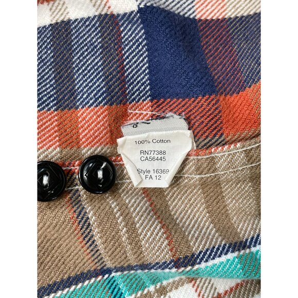 Wallace & Barnes Mens M Flannel Shirt Multicolor Plaid Button Up Heavyweight - Picture 8 of 9